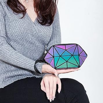 Luminous Purse  Holographic Reflective Bag Women Handbags Reflective Purse Mini purse Geometric bag Flash Light Purse Clutch Bag