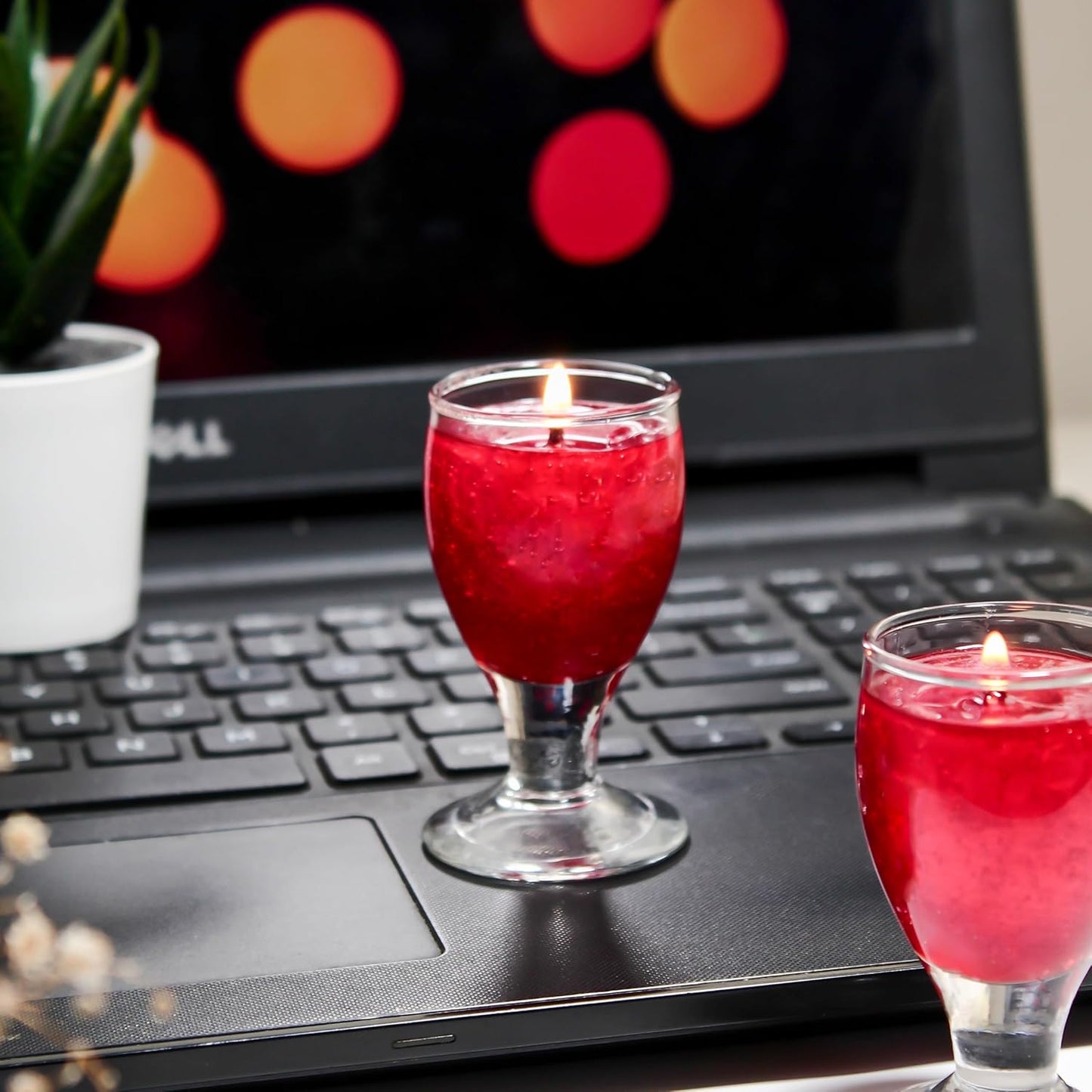 Wine Glass Candle, Set of 2, Valentine Candle for Gift, Valentine Candle for Home Decor, for Romantic Date Night Setup