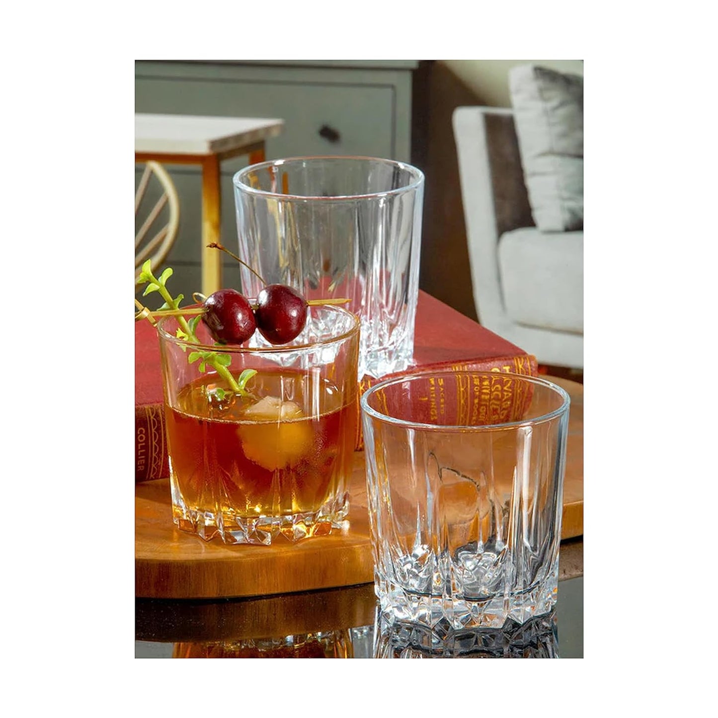 Premium Big Whiskey Glasses Set of 6 - 300 ml Modern Ideal Transparent Bar Glass for Drinking Bourbon, Whisky, Scotch, Cocktails, Wine, Water, - Old Fashioned Cocktail Tumblers Perfect for Entertaining and Enhancing Your Drinking Experience