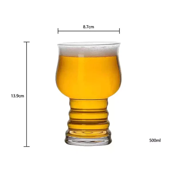 Stout Beer Glass 460ML 6PCS || Transparent | Serve Whiskey | Wine | Juice | Mocktail | Cocktail | Drinking Glass with Handle | Dishwasher Safe (