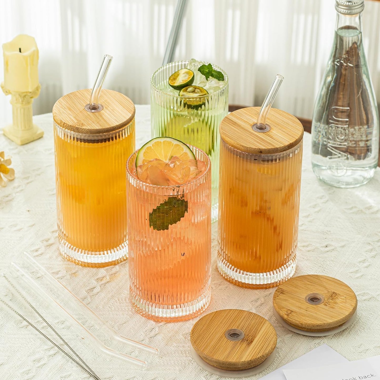 Chalbhai 350ML Glass Jar with Bamboo Lid