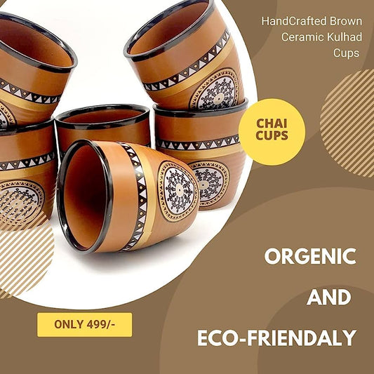 Chalbhai Brown Ceramic Kulhad Set