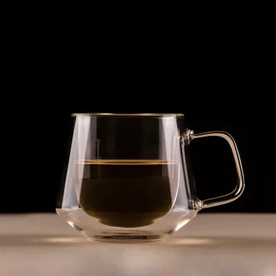 Chalbhai Diamond Double Wall Glass Mug 240ML