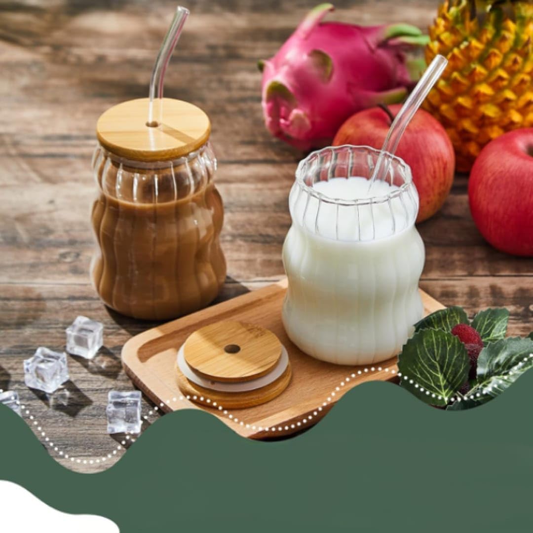 Chalbhai Glass Sipper Mug with Straw