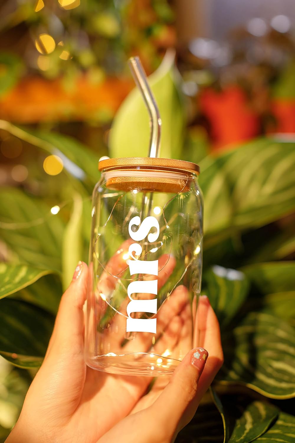 Coffee Glass with Bamboo Lid