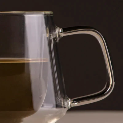 Glass coffee mugs, diamond insulated mug with handle