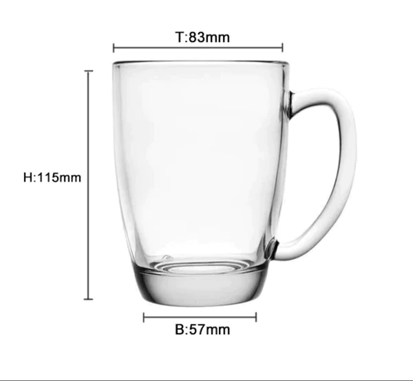 Italian premium glass mug for coffee, juice and tea