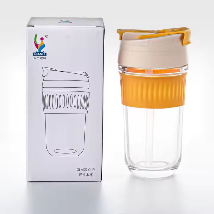 Sports Water Bottle Multicolor Portable Bounce Student Water Cup Travel Gym Glass Mason Jar