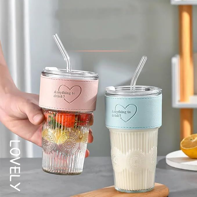 SIPPER MUG WITH GRIP WITH LID AND STRAW 400ML (Random Color)