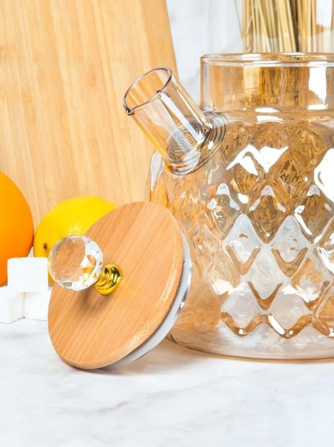 KETTLE WOODEN CRYSTAL PRINT LID GOLD