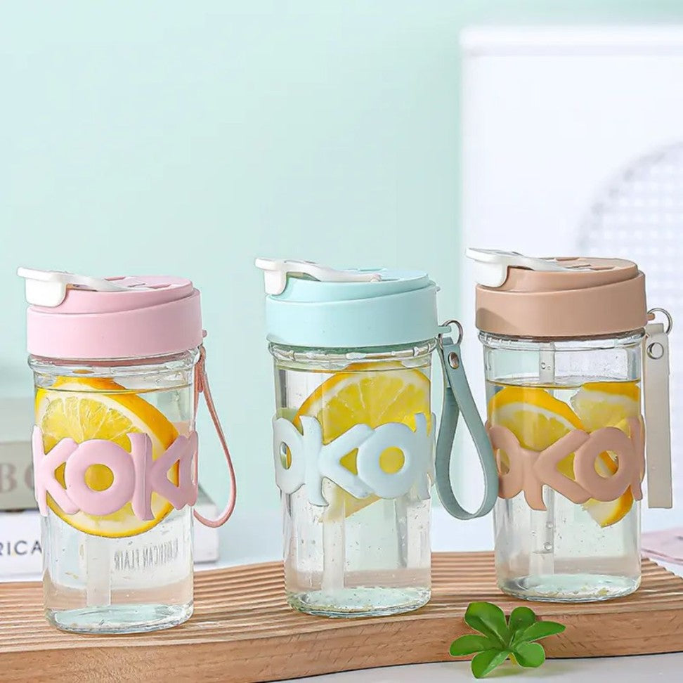 Glass Coffee Mug with Lid and Straw,Reusable Glass Coffee Cup,Glass Travel Mug with Silicone Sleeve,Glass Water Bottle for Coffee