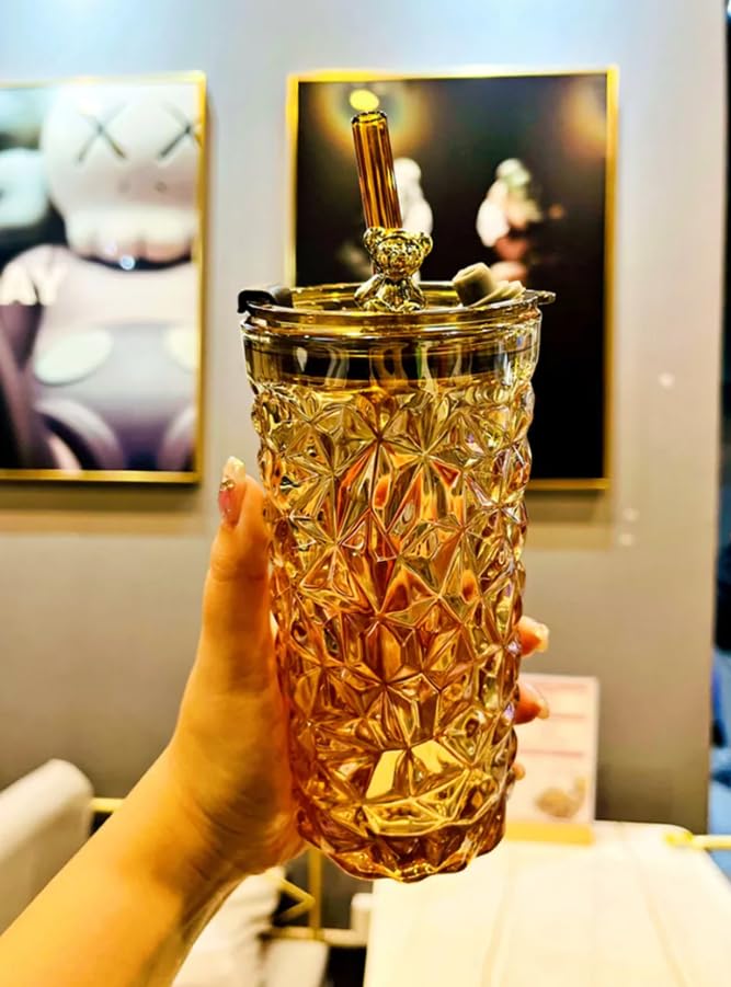 Portable Bear Design Glass Mug