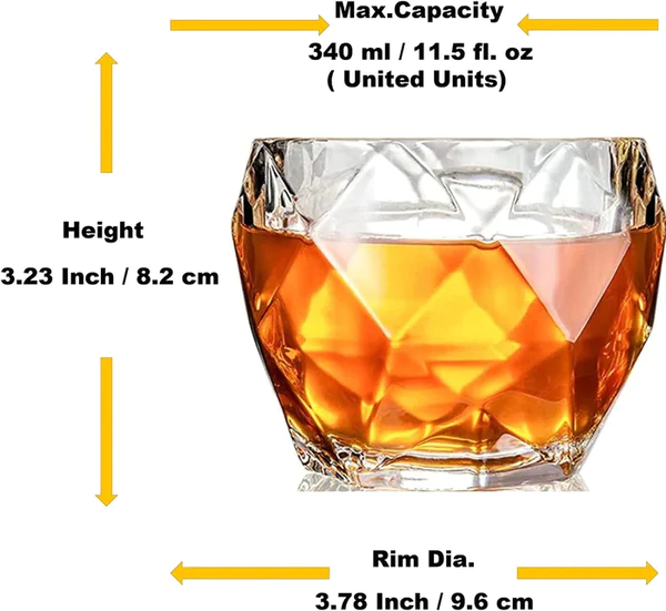 Premium Diamond Cut Whiskey Glass India