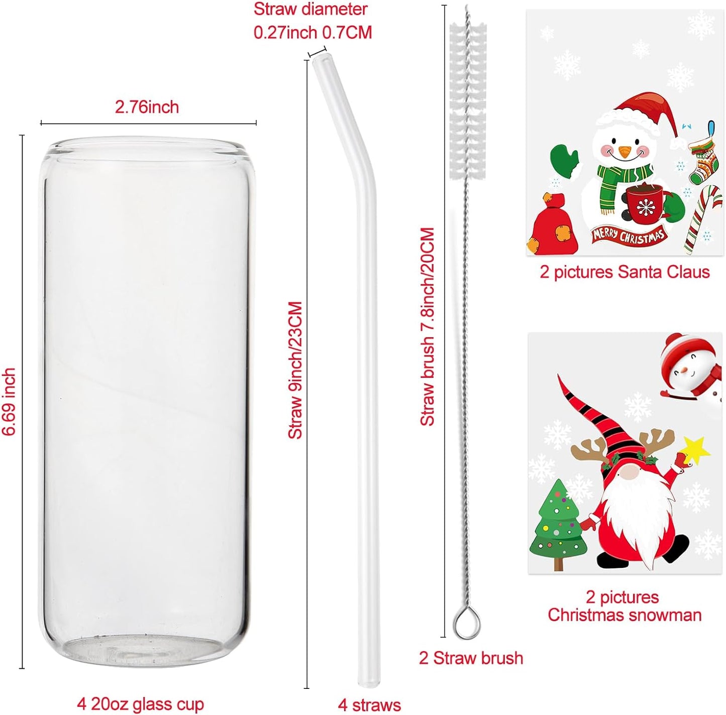 Santa Glass Cups