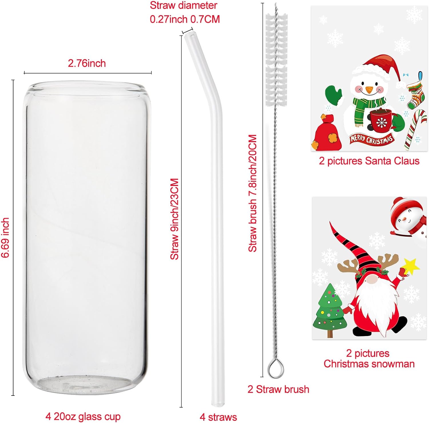 Santa Glass Cups