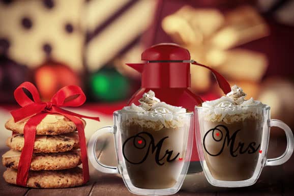borosilicate glass coffee mug set for couples