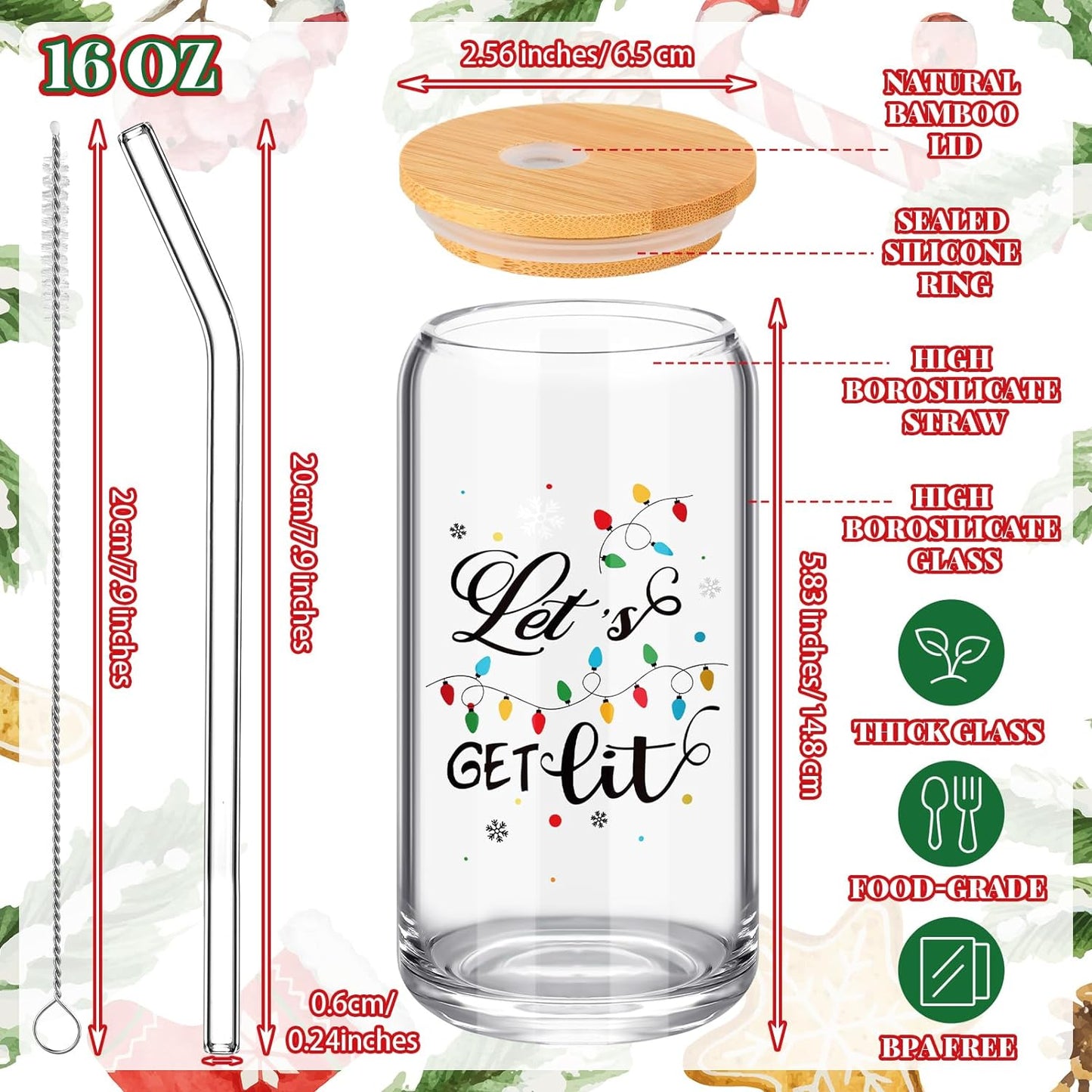 christmas iced coffee glass cups