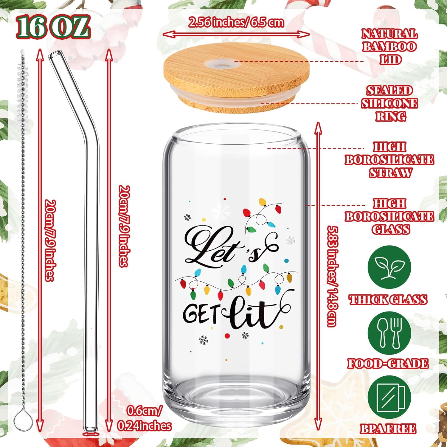 christmas iced coffee glass cups
