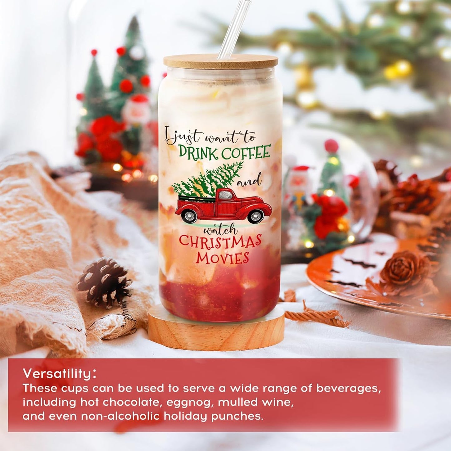 christmas party drinkware glass