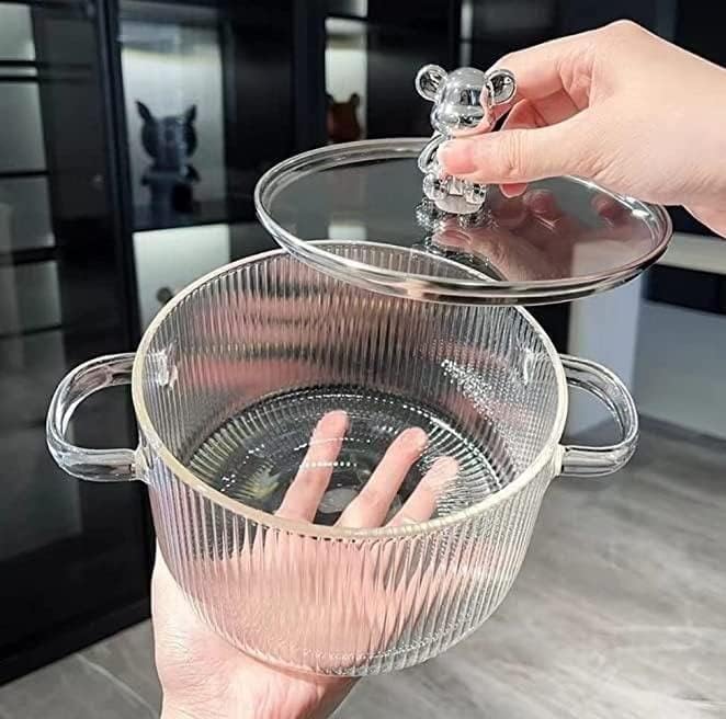 clear cooking pot with lid