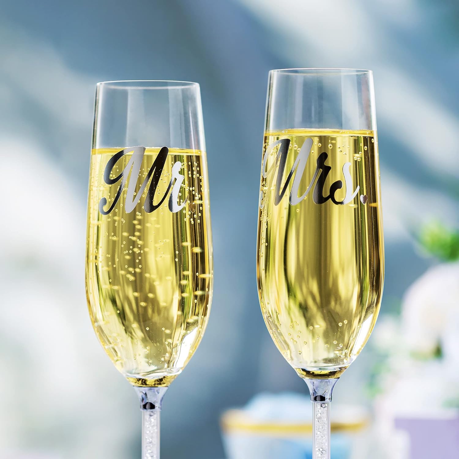 crystal champagne glasses for couples