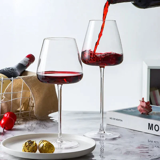 crystal red wine glass