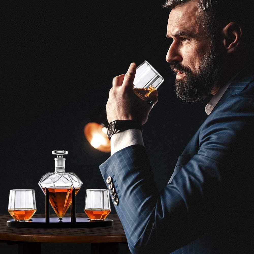diamond whiskey decanter set