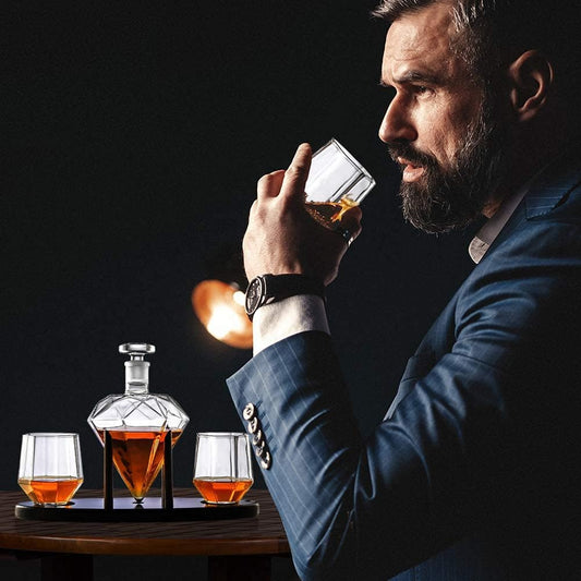 diamond whiskey decanter set