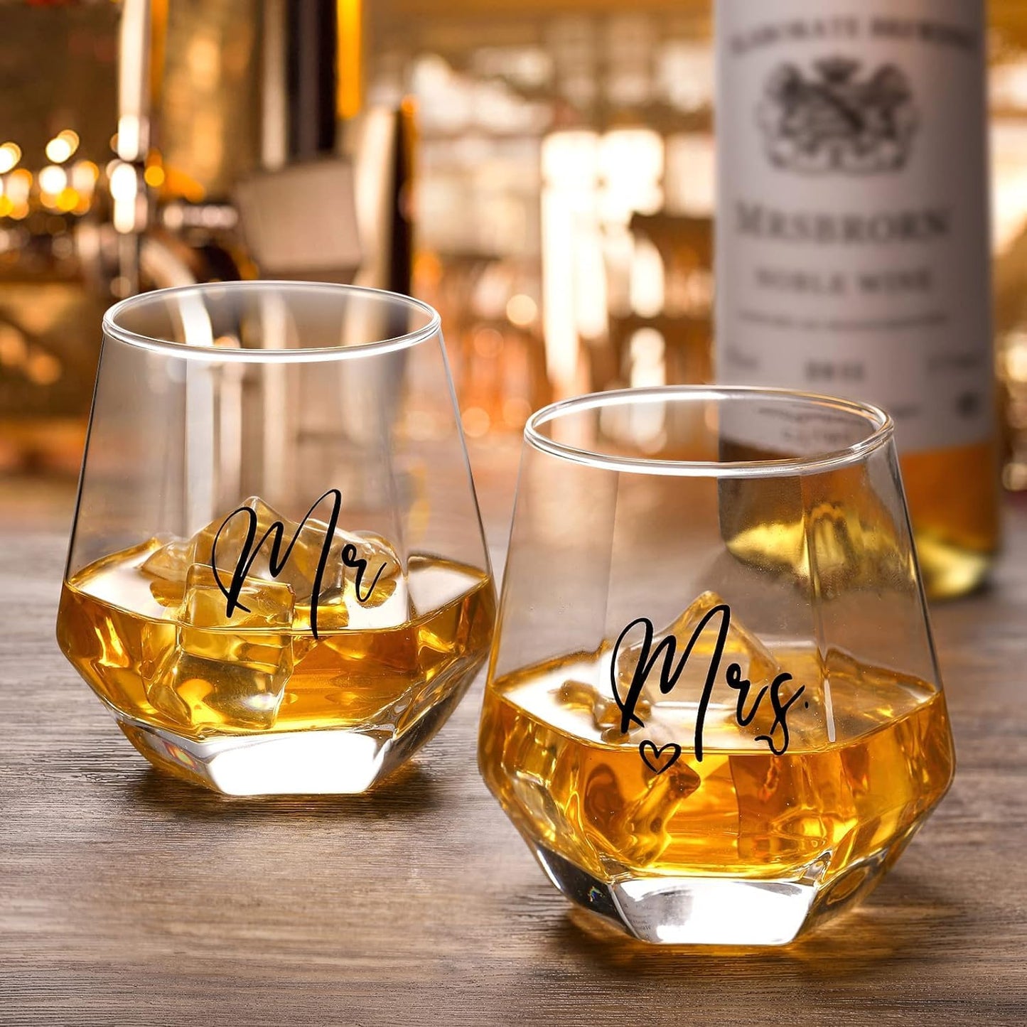 engagement gift glass set for couples