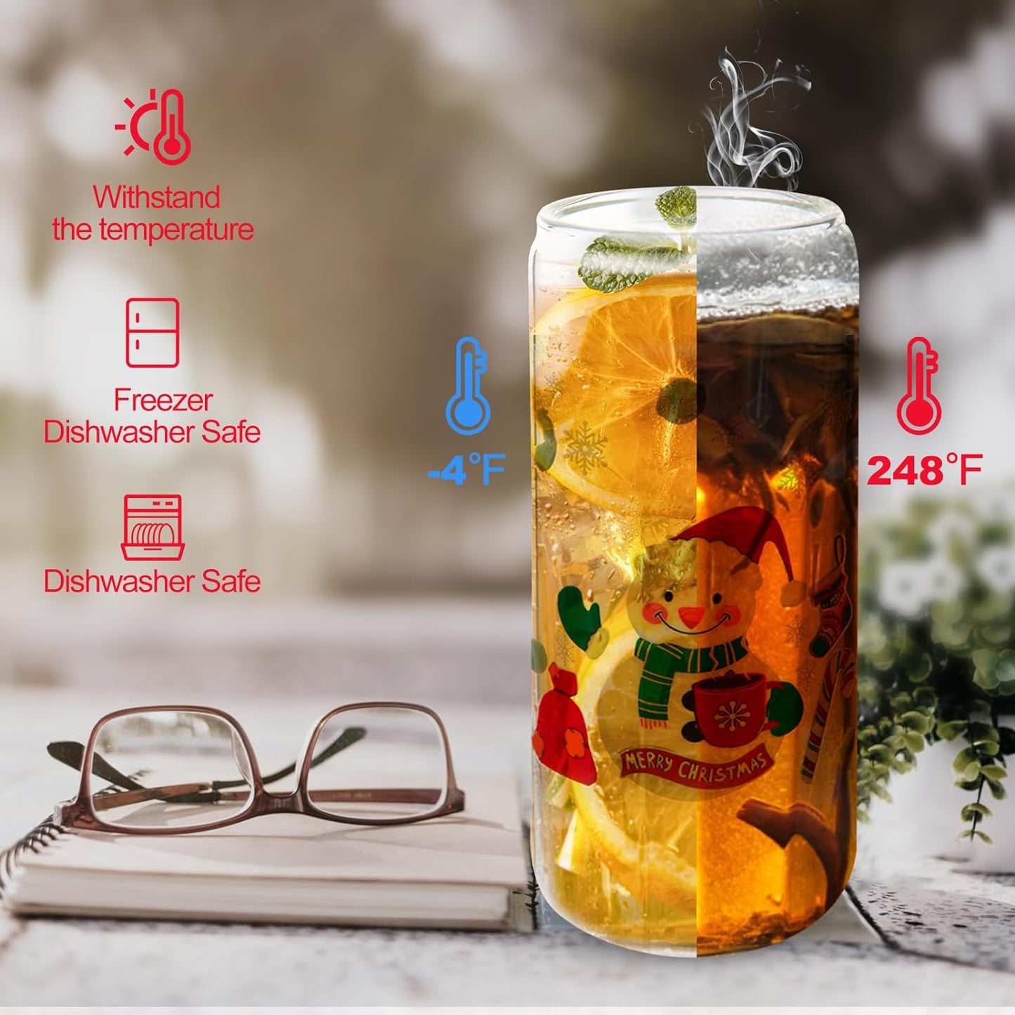 festive christmas coffee mugs glass