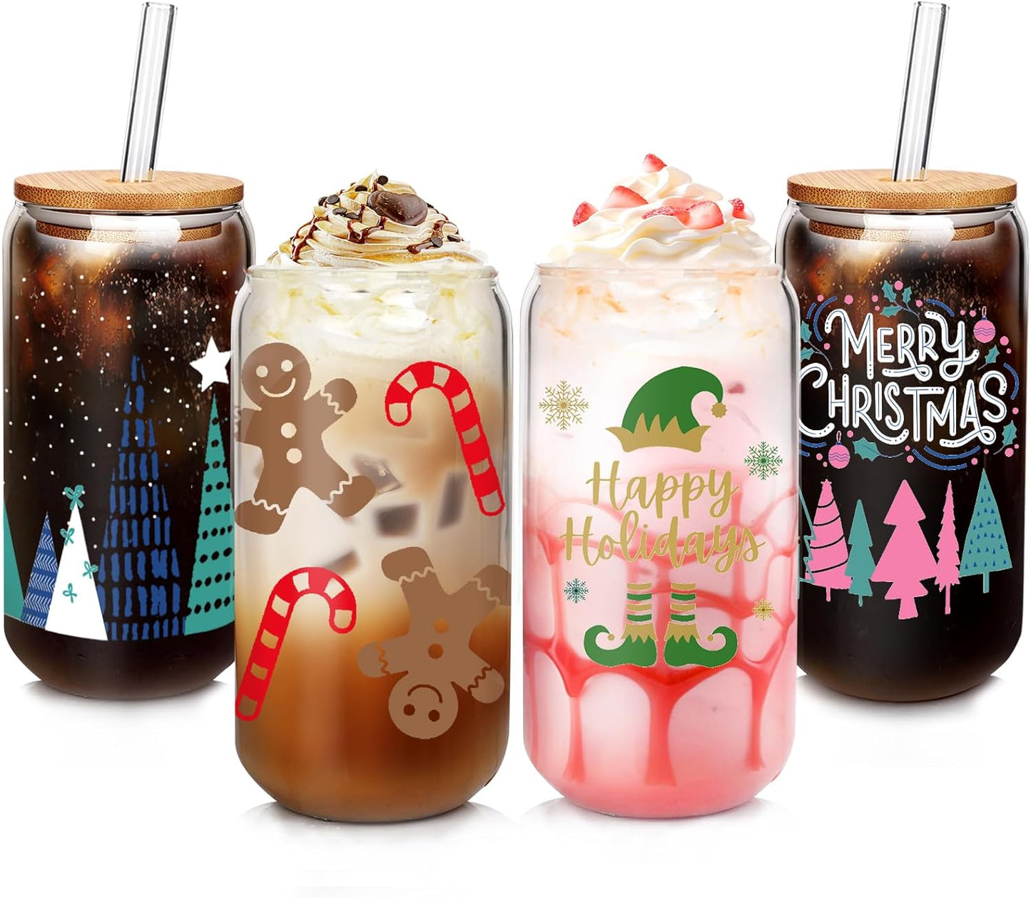 festive christmas drinking glasses