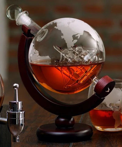 globe whiskey decanter