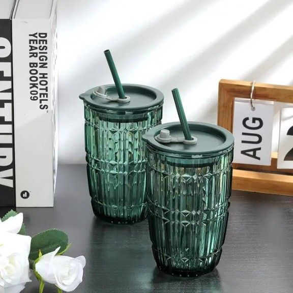 green glass tumbler