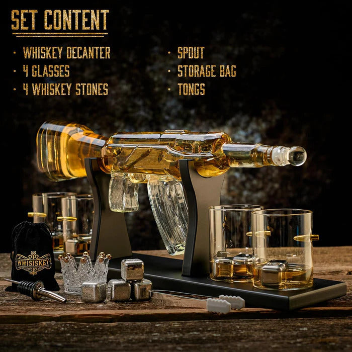 gun whiskey decanter
