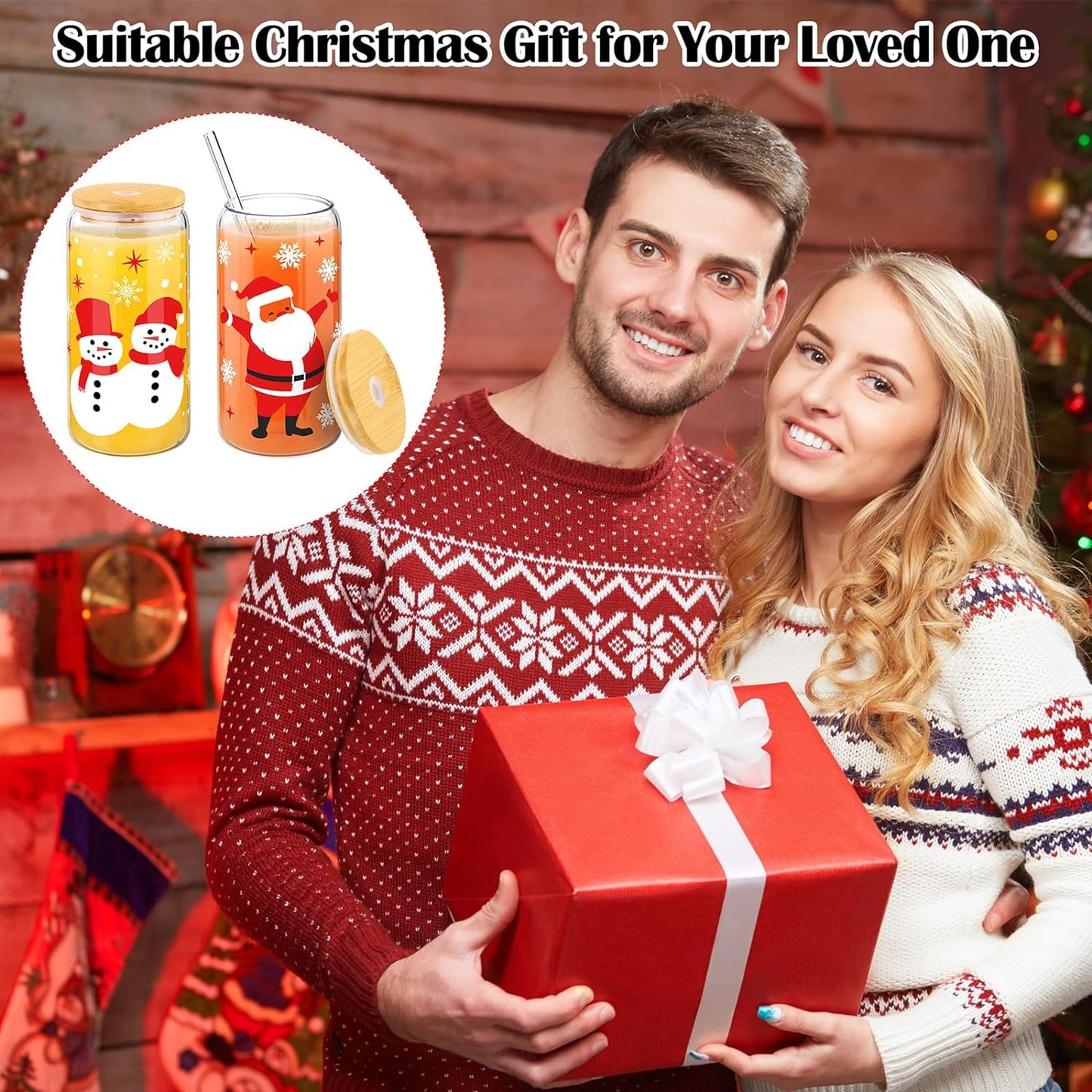 holiday coffee glass mug set