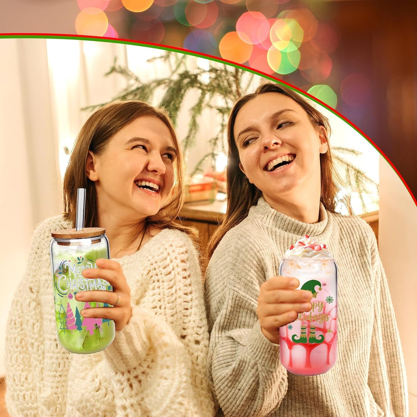 holiday drinkware glass cups set