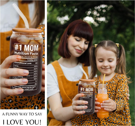 mom gift can glass with bamboo lid