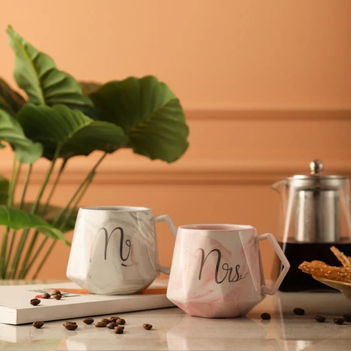 mr and mrs coffee mug set for couples