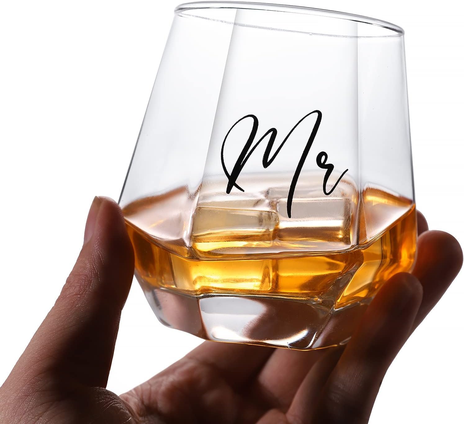 mr and mrs wine and whiskey glass set