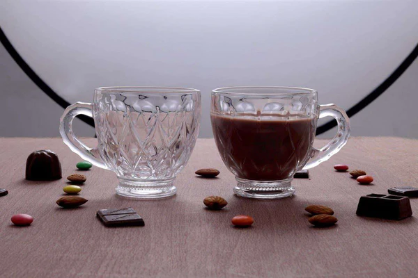 Clear Transparent Tea Cups & Coffee Glasses - Clear Mugs & Cup for Hot Beverages with Handle