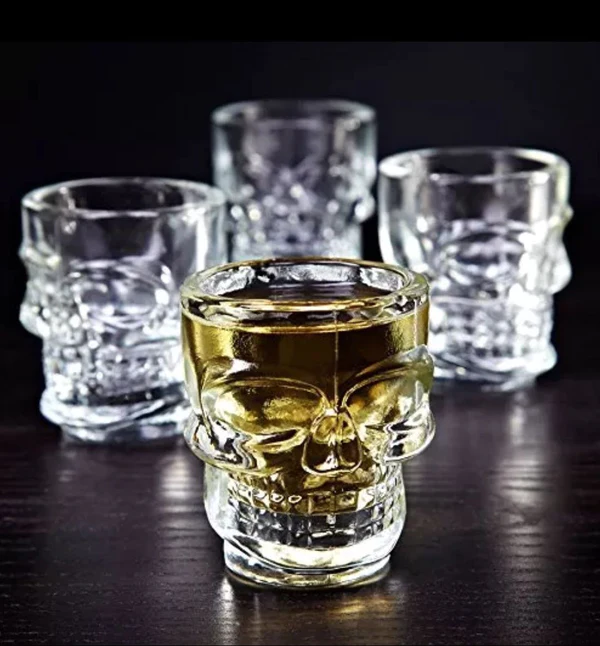 Moden Crystal Clear Skull Shot Glass Set for Vodka Shot, Tequila Shot, Liquor Shot, Wine Tasting, Cocktail Pour, Bar Accessory & Home Decor