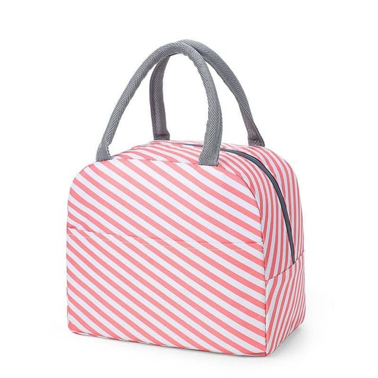 Insulated Travel Lunch Bag Tiffin Thermal Food Stripe Cooler Bags Picnic Lunch bags for Kids Office Men Women College School Storage