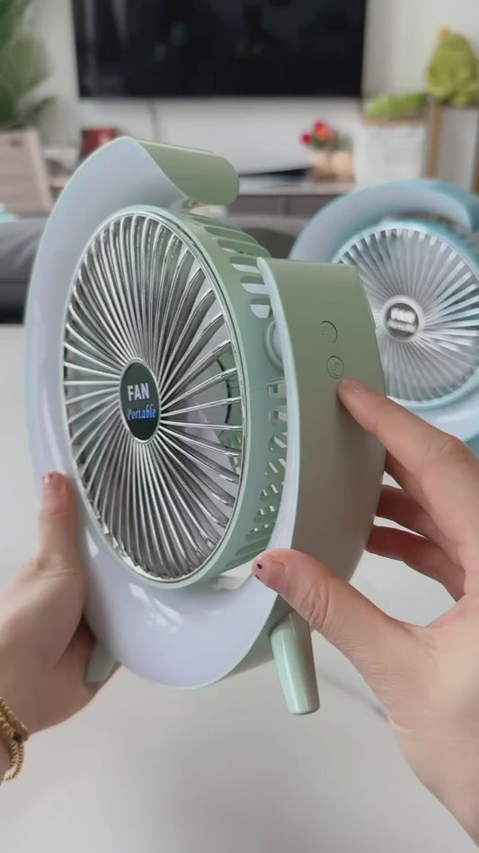 G Shape RGB Lightening Rechargeable Fan