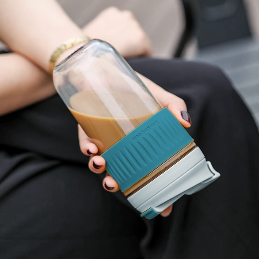 reusable glass sipper bottle