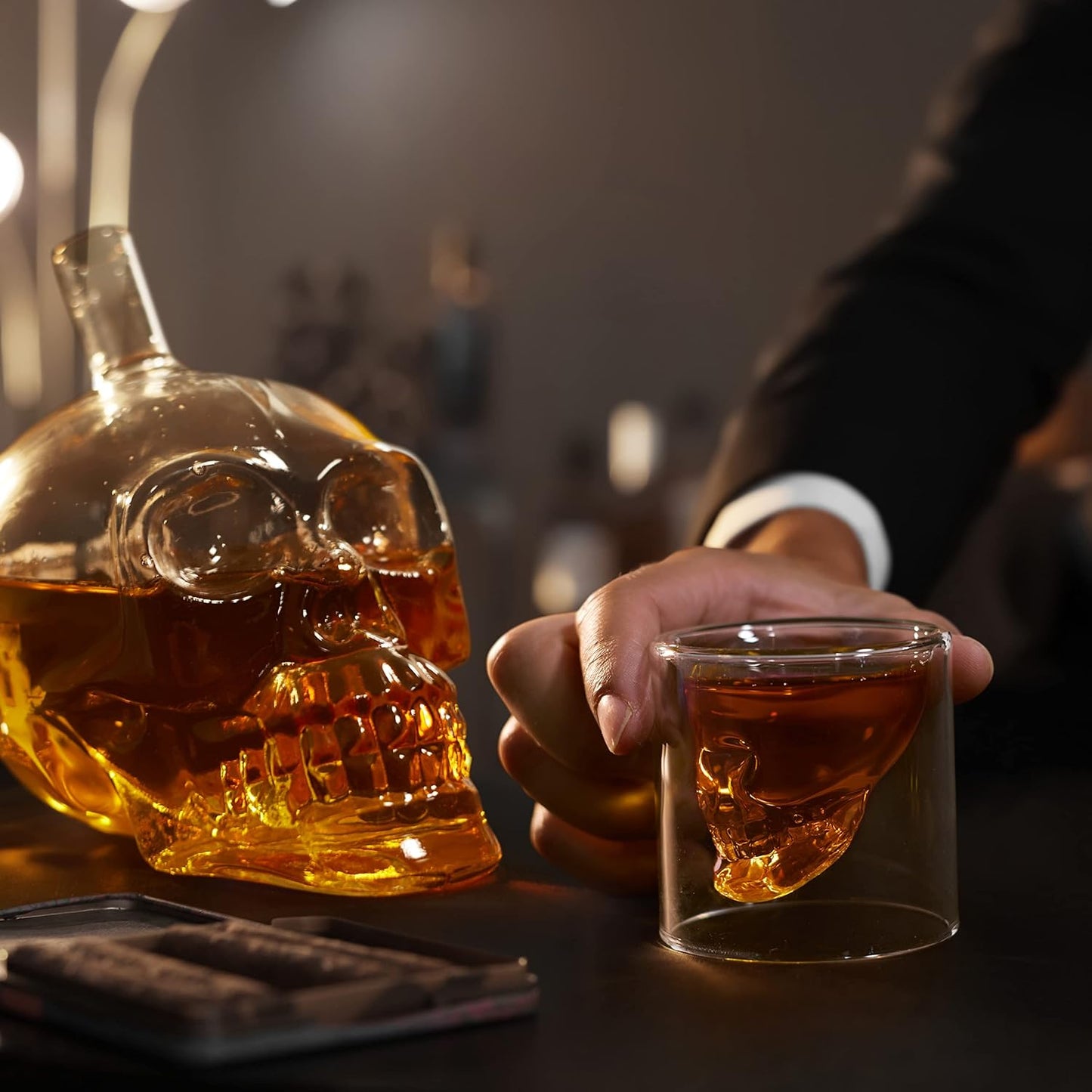 skull liquor bottle