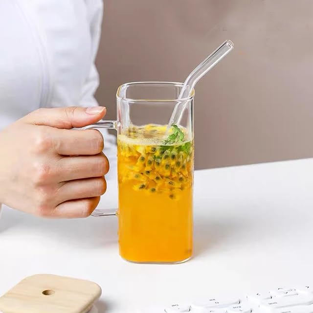 smoothie glass tumbler with straw