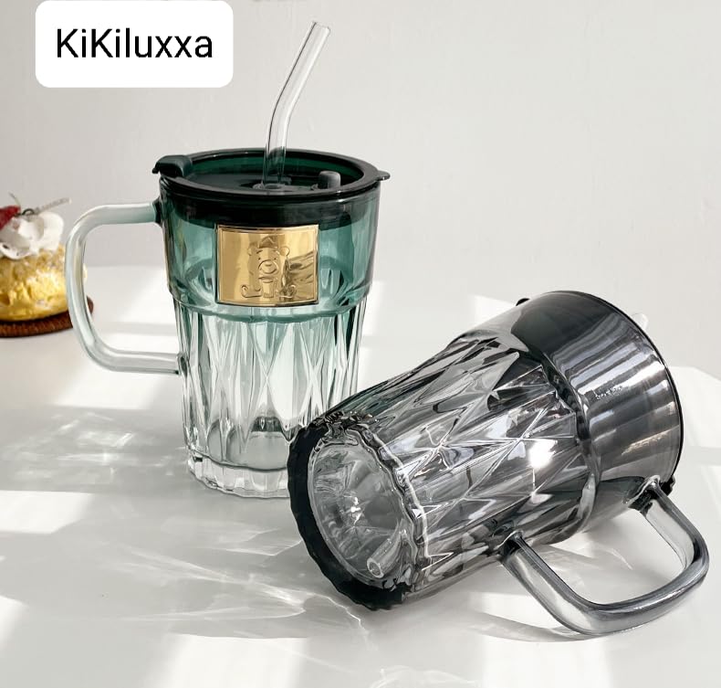 smoothie glass tumbler with straw