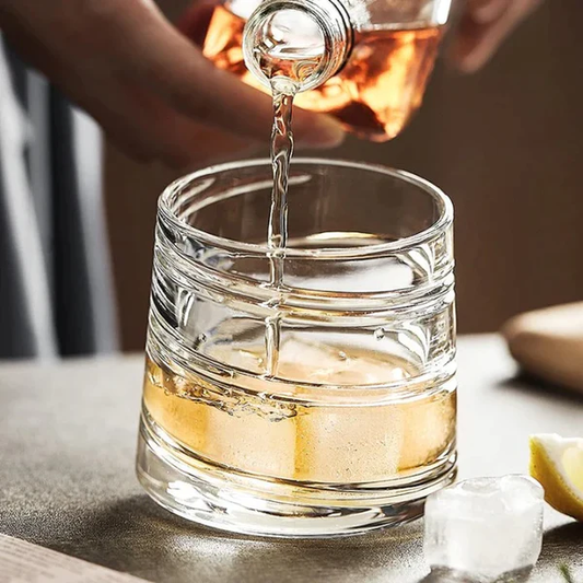 spinning whiskey glass