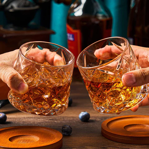 spinning whiskey glass