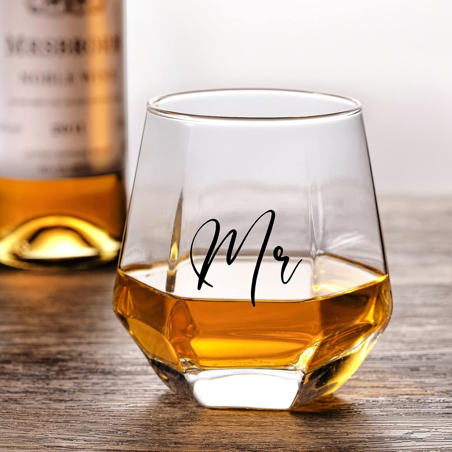 wedding gift wine and whiskey glasses